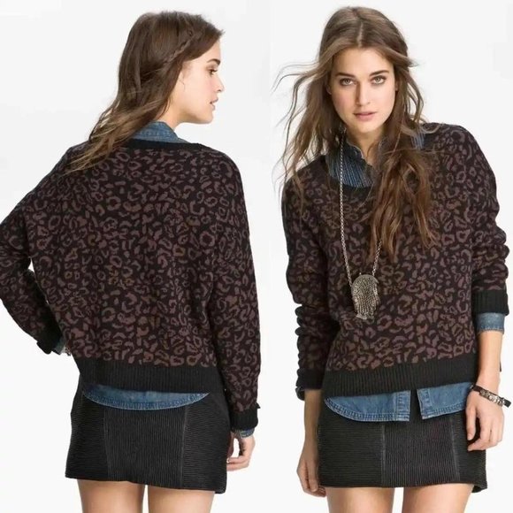 Free People Sweaters - Free People Leopar Print Sweater